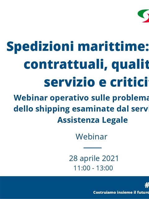 Webinar Fedespedi: Spedizioni marittime: aspetti contrattuali, qualità del servizio e criticità